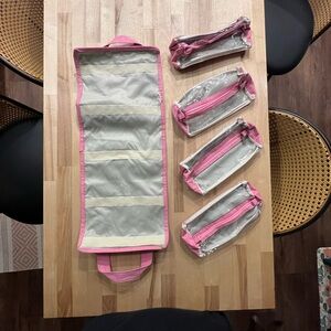 Pink and Gray Travel Organizer Set